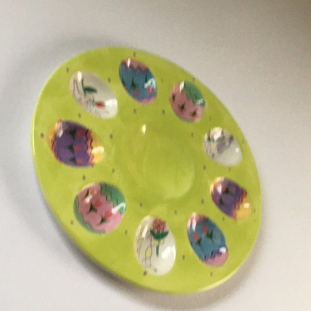 Easter deviled egg serving platter ceramic - Picture 4 of 5